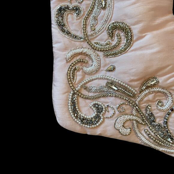 NEW Neiman Marcus Blush Pink Beaded Christmas Stocking Luxury Holiday Decor - Picture 7 of 15